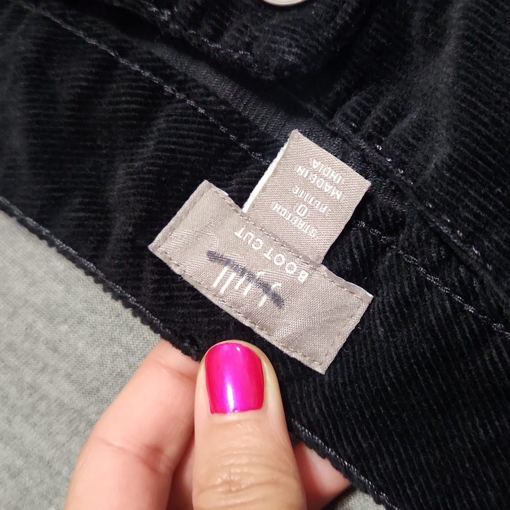 J. Jill Black Corduroy Velvet Velour Mid Rise Bootcut Kick Flare Pants - Picture 6 of 11